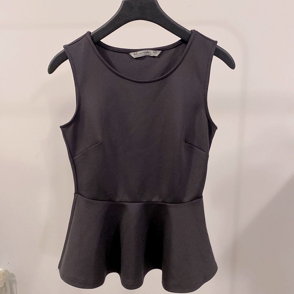 Charcoal grey peplum top